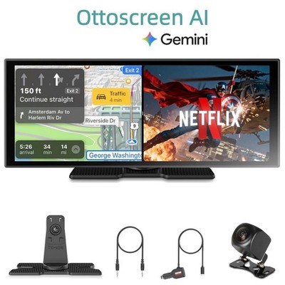Ottoscreen AI 11.4'' Display Google Play YouTube Wireless CarPlay Android Auto
