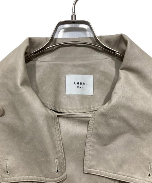 Ameri Synthetic Leather Jacket S Beige Ladies Use… - image 4