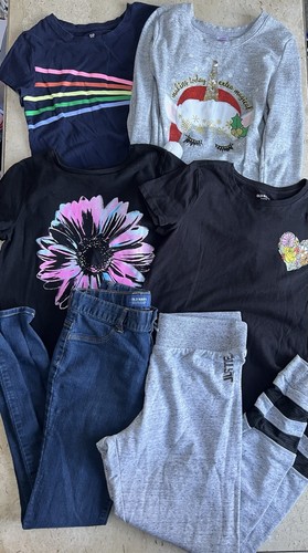 T-shirt, jeans, pantaloni della tuta da bambina taglia 14 confezione 6 pezzi. - Foto 1 di 6