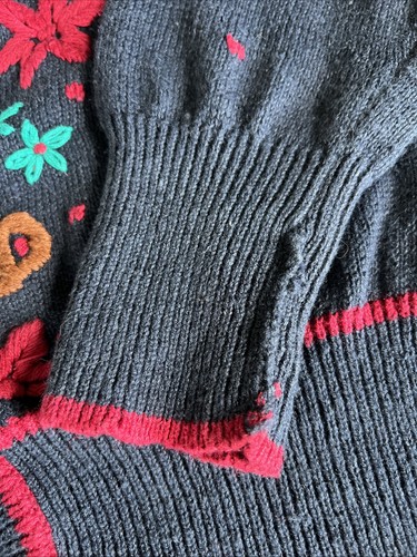 Vintage Worthington Women’s Cardigan Blue With Flowers Large - Picture 5 of 19