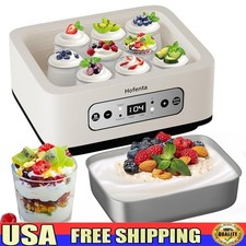 Large Family Yogurt Maker 9 Glass Jars Custom Probiotic Machine Easy Clean New