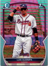 2023 Bowman Chrome LUIS GUANIPA Aqua Pink Vapor /125 #BCP-200 1st Braves BH