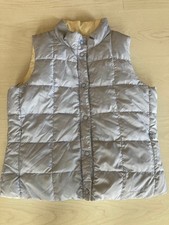 LL Bean Womens Revesable Goose Down Nylon Puffer Vest L