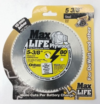 Oldham 538P Clean Cut OSB/Plywood 5-3/8'' 80-Tooth Circular Saw Blade
