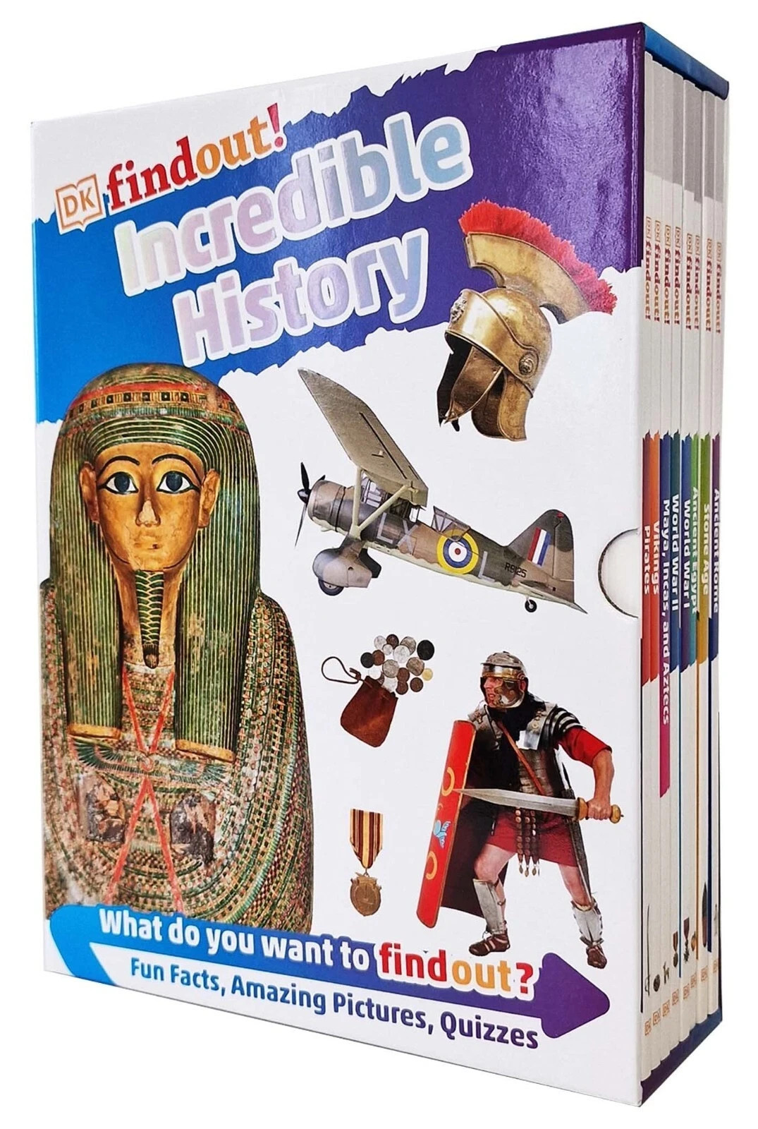 DK findout! Incredible History Collection 8 Books Box Set Vikings, Ancient Egypt