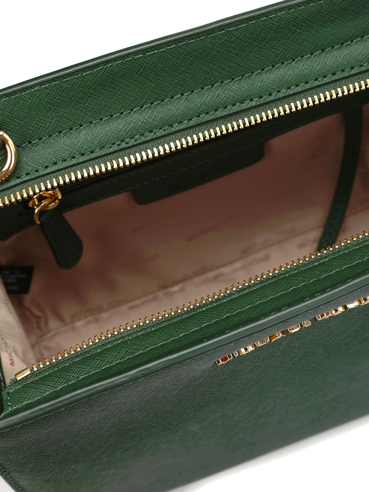 RARE Michael Kors Selma Large Saffiano Leather Handbag Dark Green with WALLETS thumbnail 5