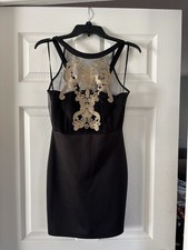 Forever 21 Black Dress with Gold Accents