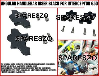 ANGULAR HANDLEBAR RISER BLACK FIT FOR ROYAL ENFIELD INTERCEPTOR 650