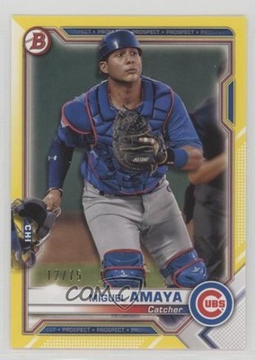 2021 Bowman Prospects Yellow Border 12/75 Miguel Amaya #BP-148 08g7