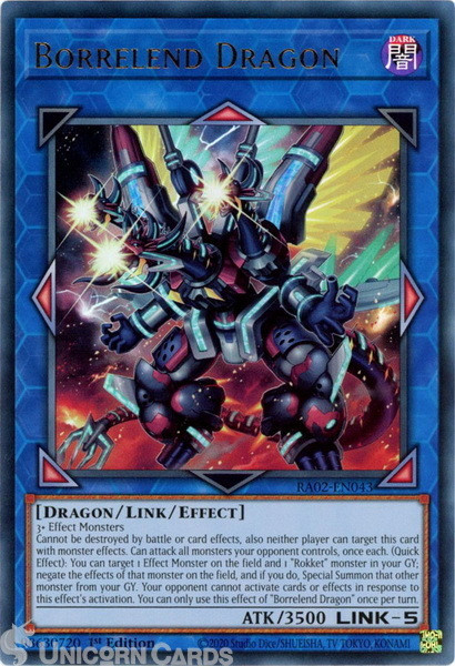 RA02-EN043 Borrelend Dragon : Ultra Rare 1st Edition YuGiOh Card