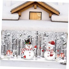 Snowmen Garage Door Banner Decoration Winter Garage Cover 6 x 13 ft Snowman