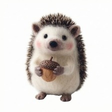 Igel mit Eichel niedlich filzigel handgemacht f&uuml;r Weihnachtsdekoration
