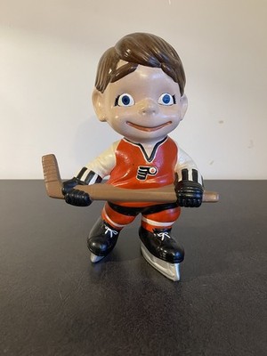 Vintage 1970s Atlantic Mold Ceramic Philadelphia Flyers Hockey Figurine 10  READ