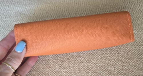 NEW TORY BURCH ORANGE SMALL AUTHENTIC EYEGLASSES CASE - Picture 3 of 5