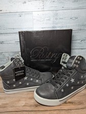 Girls Size 3Y Pastry Pop Tart Star Hightop Shoes Kids Black/Silver PK193030 NEW