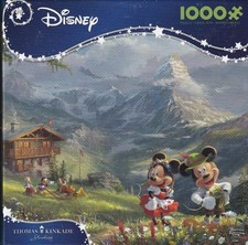 Thomas Kinkade Disney JigsawPuzzle Mickey and Minnie in the Alps NIB