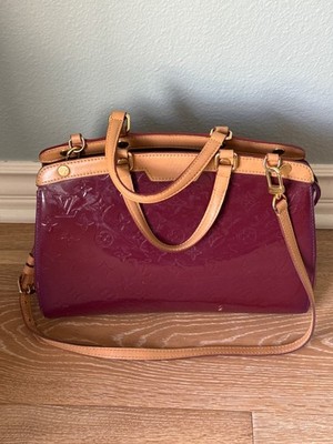 Louis Vuitton Authentic Monogram Vernis Brea Burgundy Bag with COA