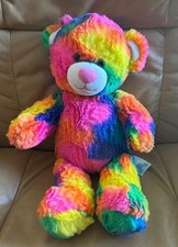 Rainbow Tie Dye Plush Bear Build A Bear Workshop Stuffed Animal 18" Long