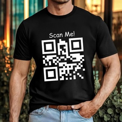 Scan Me F*ck Off QR Code T-Shirt Interactive Tech Humour Digital Joke Gift Top