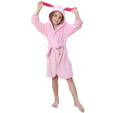 Baby boys Girls Cartoon Bathrobe Flannel Robe Winter Night-robe