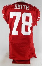 2012 San Francisco 49ers Garrison Smith #78 Game Used Red Jersey 70 Years 46 728
