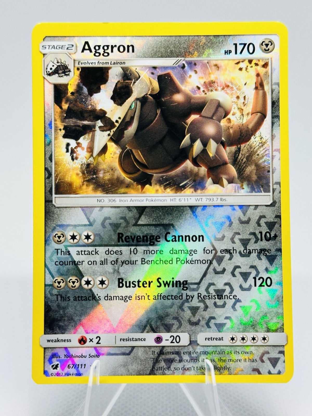 Aggron 67/111 Sm-Crimson Invasion Reverse Holo