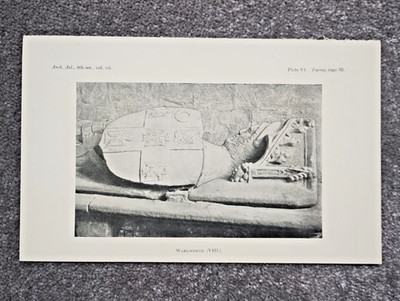 Beispiel eines Bildnisses in Warkworth, Northumberland - antiker Druck - 1930