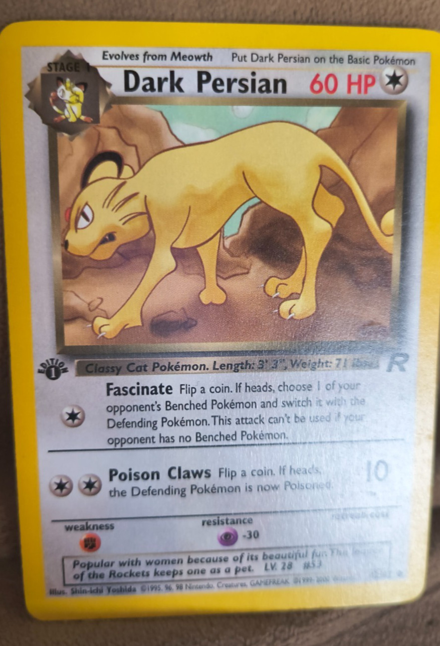 Pokémon Dark Persian 42/82 Team Rocket Uncommon 1st Edition NM