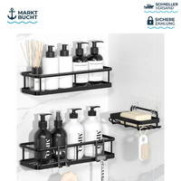 Duschablage Ohne Bohren 3-Teilig Rostfrei Badezimmer Organizer Badregal