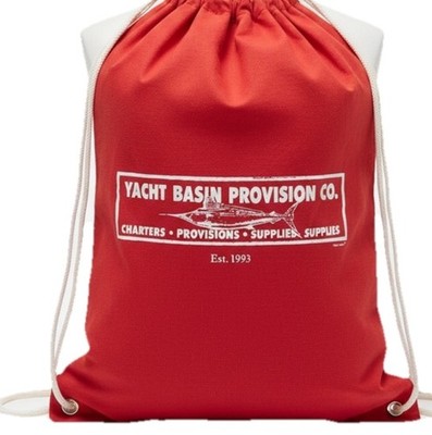 Yacht Basin Provision Co. Red Canvas Drawstring Bag
