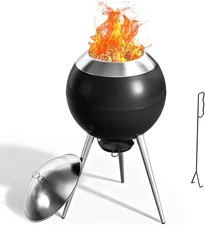 Stainless Steel Smokeless Wood Burning Fire Pit W/ Cover Portable Outdoor Design