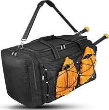 MATEIN Baseball Bag, Extra Large Catchers Gear Bag for 75 Liters, Black 