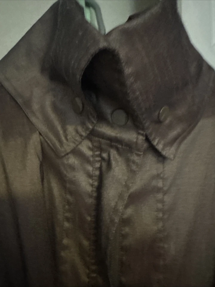 D&Y Women’s Trench Coat – Brown Metallic Sheen Belted Long Jacket Size M Chic - Image 2 of 4