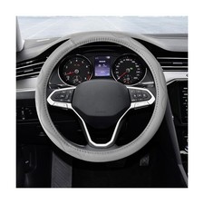 SHMZK 15 Inch Leather Steering Wheel Cover, Breathable Anti-Slip Steering Whe...