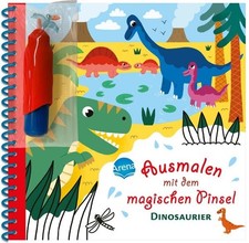 Ausmalen mit dem magischen Pinsel. Dinosaurier Malbuch mit Wassertankstift fü...