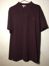 Men  s Burberry Brit Short Sleeve Burgundy Red Polo Tonal Logo Shirt Size XXL