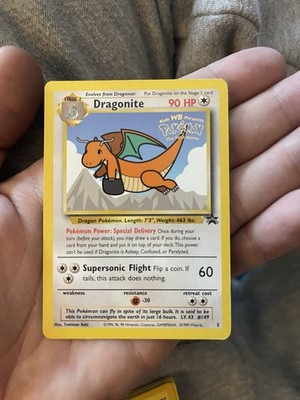 pokemon the first movie dragonite card SEALED WB Dragonite Movie Black Star Promo Set #5