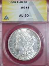 1893-P MORGAN DOLLAR ANACS AU50