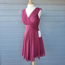 JJ  s House 8 Evening Party Wedding Formal Sleeveless V Neck Dress Mulberry Y2k