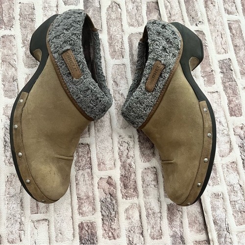 Merrell Clogs Luxe Knit Drizzle Heel Studded Tan Women's 10.5 Slip On Mules - Picture 5 of 10