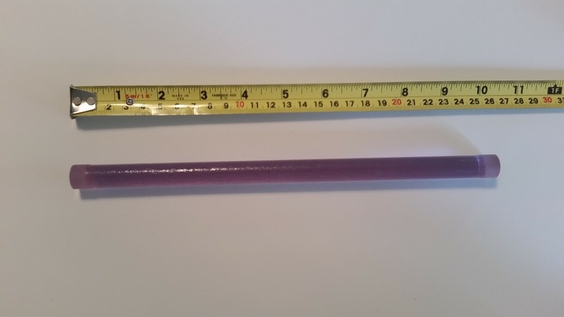 Silicate Nd:glass laser rod, 15 mm dia. x 260 mm length, new, vintage 