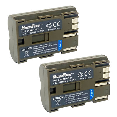 MaximalPower Battery or Charger for CANON BP-511 BP-511A EOS 20D 40D 50D 300D
