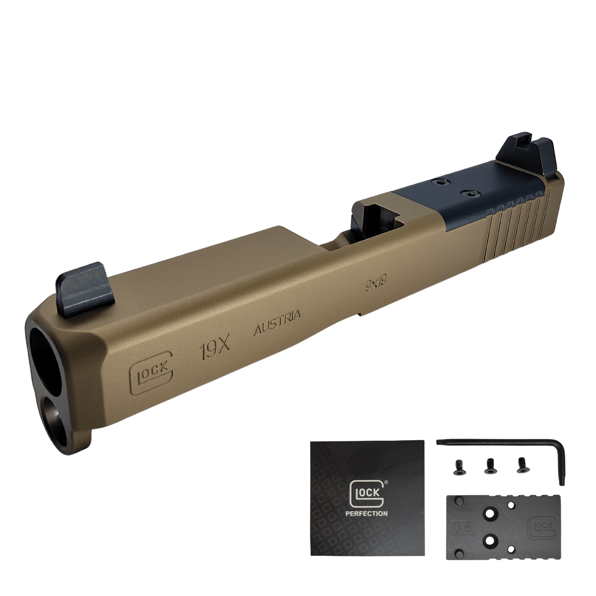 Glock 19X MOS OEM Complete Slide GEN5 adapter plate NO BARREL