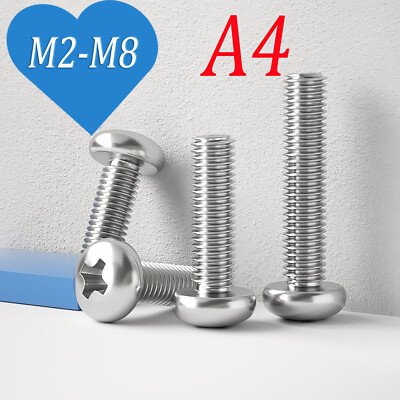 M2 To M8 A4 Stainless Pozi Pan Head Machine Screws Posi Pozidrive Screw Din 7985