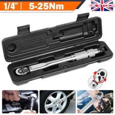 Torque Wrench 1/4'' Drive Click Bike Tool 5-25nm Ratchet Hand Spanner Repair Key