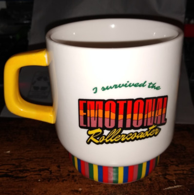 ban.do I survived the Emotional Rollercoaster Ceramic Mug 12 Oz Coffee free ship