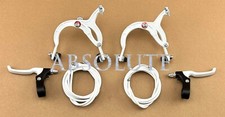ALL WHITE CRUISER BIKE BRAKE SET LEVER CABLE CALIPER OS BMX VINTAGE SCHWINN BIKE