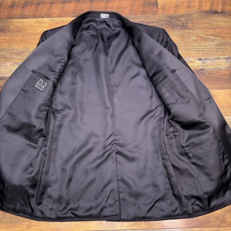 Traje Esmoquin Jos A Bank 40R Negro Lana 34x30 Pantalones Formales 2 Piezas Foto 4 de 4