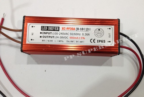 8-10x3w IP65 Waterproof Transformer Power Supply LED Driver 30w AC100-240V