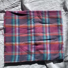 Soft Cotton Pink Multicolor Plaid Fabric 53x22